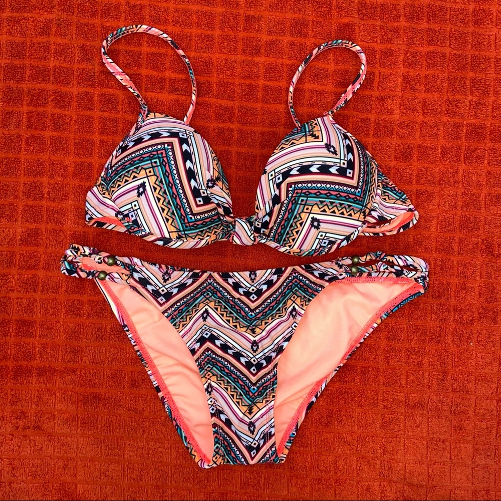 Hobie Aztec Southwestern Push Up Bikini Small